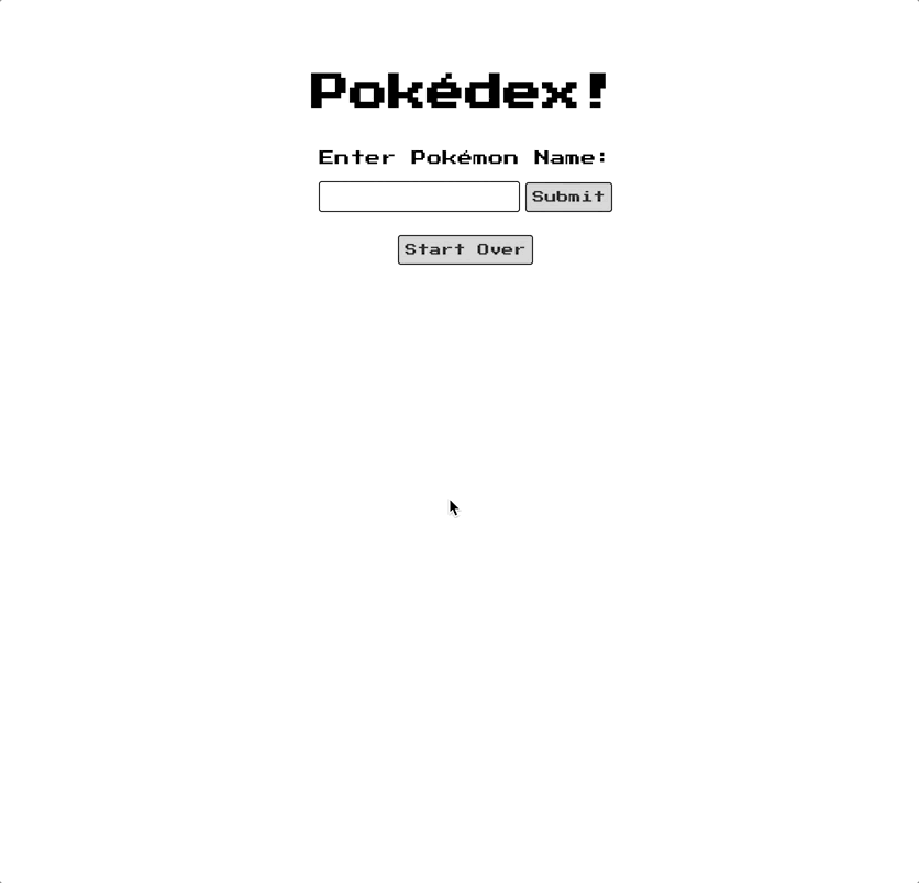GIF of a styled but incomplete iteration of the Pokédex